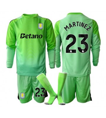 Aston Villa Emiliano Martinez #23 Målmand Udebanetrøje Børn 2025-26 Langærmet (+ Korte bukser)